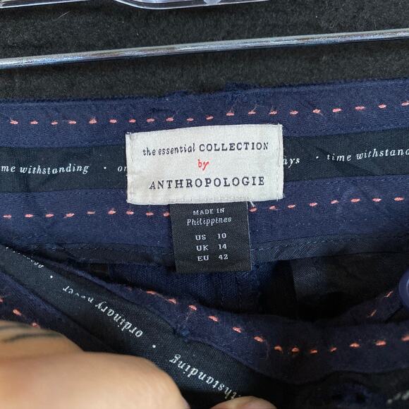 Anthropologie Womens Pants Blue Corduroy The Essential Slim Cropped Ankle 10 - Picture 5 of 12